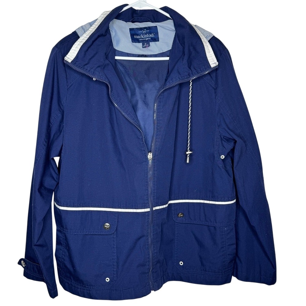 Mackintosh New‎ England Fall Womens Navy Raincoat Windbreaker Jacket Hooded